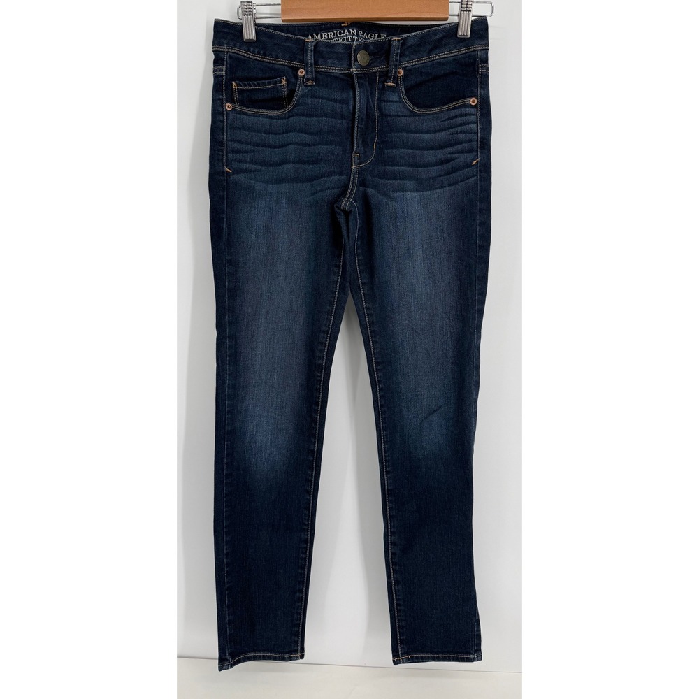 American Eagle Super Skinny Jeans Womens Sz 6 Regular Dark Wash Stretch Denim